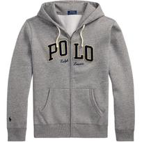 Polo Ralph Lauren logotipas Vilnonis striukė su gobtuvu ir pilnu užtrauktuku Vyriškos striukės Vintažinė-pilka 710981151-001 S gray