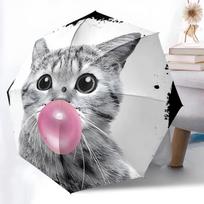 1pc Cat Bubble Gum Automatic Open/Close Umbrella - Compact Travel Umbrella, Gift for Birthdayyy251208188 gray