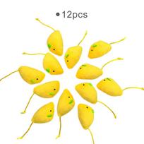 12pcs Yellow Mouse Cat Toy Interactive Catnip Pet Toys For Kitten yellow