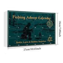 Fishing Countdown Calendar 24-Day Fishing Bait Christmas Advent Fish Lure Calendar For Boys Boyfriend Husband Father Fisherman (as the picture,L) black