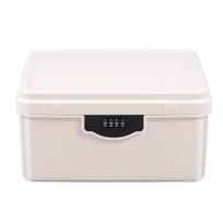 Small Password Storage Box 4-Digit Lock Dual Layer ABS Security Case for Jewelry Medicine ID Cards Anti-Kid Touch Home Organizer black