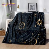 Sun Moon Mandala Magic Witchcraft Tarot Blanket,Soft Throw Blanket for Home Bedroom Bed Sofa Picnic Travel Office Cover Gift Kid Size: 75*100cm, Weight: 230 GSM gray