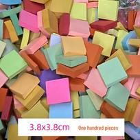Colorful Mini Square Sticky Notes - Self-Adhesive Memo Paper & Reusable Index Tabs for Students & Office white