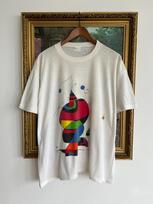 Vintage 1989 Joan Miro Succ Art White Tee Sz XL M white