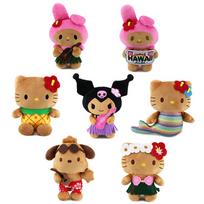 My Melody Limited Edition Black Plush Toy Hawaiian Cute Round Face Bell Doll Gift 7pcs