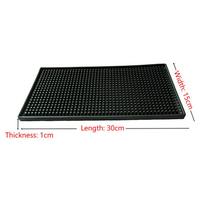 Bar Mat Rubber Coffee Bar Mats Anti-Slip Pvc Cup Mat Waterproof Heat Resistant Drain Mat For Bar Cafe Barista Cocktail Bartender 30x15x1cm black