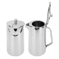 Stainless Steel Teapot 2L Water Pitcher with Ergonomic Handle Juice Cold Beverage Jug white
