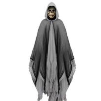 Helovino Grim Reaper kostiumas Juodas gobtuvu apsiaustas su kaukolės kauke Vintažinis viduramžių apsiaustas suaugusiųjų kosplėjaus rekvizitams pilka