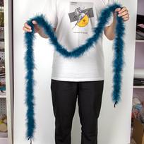 Colorful Marabou Turkey Feathers Boa Shawl 13G for Party Wedding Clothes Sewing Christmas Tree Crafts Plume 2 Yard/Pcs tamsiai mėlyna spalva