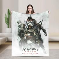 A-Assassins Creed Blankets Flannel Vintage Warm Throw Blanket for Bedspread Autumn/Winter 30x40in black