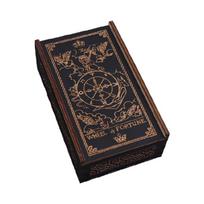 Medinė Stumiamoji Traukiamoji Tarot Kortų Laikymo Dėžutė Nešiojamas Kortų Laikiklis Astrologinių Smulkmenų Dėžutė Būrimo Kortų Laikymo Dėklas black