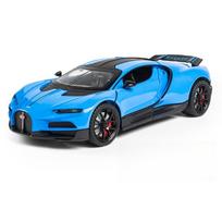 1/24 Bugatti Tourbillon With Spray Supercar Alloy Muscle Car Model Sound and Light Pull Back Children's Toy Collectibles Birthday gift mėlyna