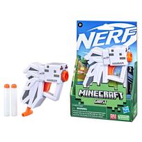 Nerf Microshots Minecraft Ghast Mini Blaster, Minecraft Ghast Mob Design, Includes 2 Official Nerf Elite Darts and Pull-Down Priming Handle, F4421 blue