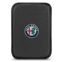 Skirta Alfa Romeo 147 159 Giulietta Giulia Mito Spider Alpha NGalvos atramos 1 vnt. Automobilio porankių dėžės kilimėliai Odinės centrinės konsolės apdangalai Emblema gray