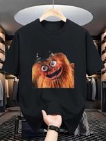 Men's Gritty Flyers Mascot Philadelphia Sports  T-Shirt - Black with Iconic Green Eyes & Gritty Face Design S įvairiaspalvis
