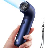 Portable Handheld Fan, Powerful Turbo Mini Fan, 19000 RPM High Speed Aero Ultra, 15H Max Cooling Time, 7 Speeds Aluminum Case, 3500mAh&USB Type-C tamsiai mėlyna spalva