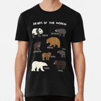Bears Of The World Grizzly Bear Panda Black T-Shirt S-5XL Best T-Shirt S black