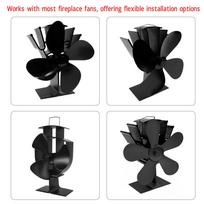 Židinio ventiliatoriaus variklis Krosnelės ventiliatoriaus variklis Aliumininis Galingas židinio ventiliatoriaus priedas 41–45 mm montavimui black