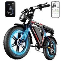 1000W 20  Electric Bicycle - Removable 48V 17.5AH - All-Terrain Fat Bike - 50KM/h - Full Suspension Electric Mountain Bike for Adults - Black C200