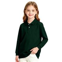 Girls' Long Sleeve School Uniform Blouse - Casual Top for Daily Wear 150 black