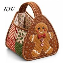 Kalėdinė laikymo pintinė „Pasidaryk pats“ dygsniuotas rinkinys, Character Plaid Fabric Nešiojama rankinė, Stalo dekoracijos laikiklis, Rankdarbių rinkinys, Šventinis siuvimo projektas, Kūrybinė dekoracija Xmas Santa Claus black