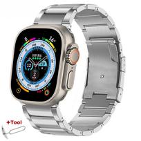 Prabangi titano apyrankė Apple Watch Ultra 2 apyrankė 49mm 45mm 44mm 46mm verslo dirželis IWatch Series 10 9 8 7 6 5 4 Se 3 2 46mm sidabras