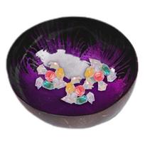 Coco Bowl Reusable Candy Bowl Natural Key Holder Uniquely Colored Polished Decorative Salad Bowls Acai Bowls Home Decoration violetinė