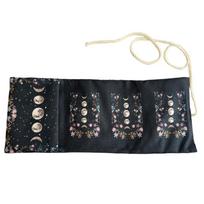 Foldable Tarot Deck Pouches For Traveler And Spiritual Practitioners Tarot Card Holder With Intricate Pattern 1 black
