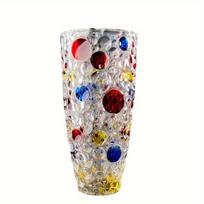 1 vnt 9,84 colio stiklo burbulo stiliaus vaza Unikali burbulinė dekoratyvinė vaza-meno ornamentai Vaza-labai tinka namų dekoravimui Stalo gėlių ekranas Mantel Cott gray