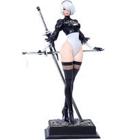 28cm Anime figūrėlė 2B stovinčioje padėtyje veiksmo figūrėlės keičiamos dalys 2B figūrėlė PVC modelis žaislai suaugusiųjų statulos kolekcija dovanos 28cm black