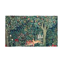 GREENERY, FOREST ANIMALS Hares Blue Green Soft Face Towel Quick Dry Pool Bath Cotton Towels Absorbent W30*H60(CM) black