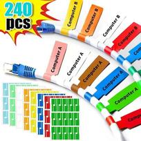 240pcs Self-Adhesive Cable Labels Stickers Colorful Waterproof Wire Marking Ties Laser Printer Stickers Fiber Wire Labels