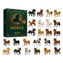 2026 Christmas Calendar Advent 2D Christmas Tree Decorations Horse Pendant Countdown Calendar Christmas Gifts For Kids 24pcs žalia