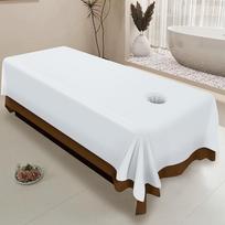 Plain Color Care Salon Bed Sheet SPA Massage Anti Shrinkage Wrinkle Resistant Soft and Skin Friendly Bedding Strap/no Holes 1pcs 120x220cm no hole white