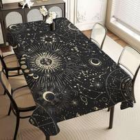 Witches Moon Tarot Table Cloth Rectangular Stain Tablecloth Oilcloth Mantel Mesa Impermeable Tablecloth Decoration 90x140cm gray