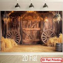 Rustic Barn Wood Door Hay Bales Wagon Wheels Tapestry Farmhouse Country Western Decor Wall Hanging for Living Room Bedroom Loft 130X150CM