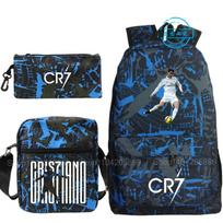 3 vnt. CR7 Kuprinės Ronaldo Spaudinys Berniukams Mergaitėms Mokyklos Krepšiai Studentams Paaugliams Mochila Nešiojamam Kompiuteriui Kelioninė Kuprinė Dovana 16 inches