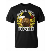 Ultras Liberi marškinėliai Prieš Modernų Futbolą - Italų - Šūkis ir Grafinis Dizainas Modernaus Futbolo Gerbėjams, Su Juoda Atsitiktine Apvalia Kaklo Iškirpte M juoda