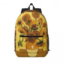 Vincent Van Gogh Sunflowers Sun Flowers Student Backpack School Bag Hiking Travel Daypack for Men Women Bookbag Shoulder Bags One Size yellow