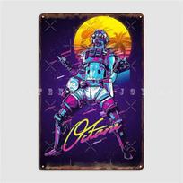 Apex Legends Octane 80s Retro Metal Plaque Poster Club Bar Plaques Wall Mural Create Tin Sign Poster 20x30cm（7.8x11.8inch） blue