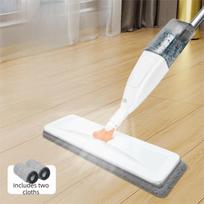 Spray Function Floor Cleaning Mop Microfiber Mop Flat Mop New Floor Mop  Home Floor Cleaning Mop with 2 cloths white