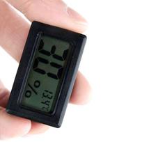 5pcs Mini Digital LCD Temperature and Humidity Meter Wireless Thermometer Hygrometer Color: black beige