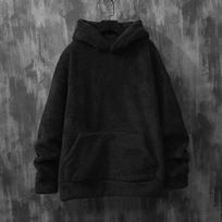 Mens Slim Fit Thick Fleece Long Sleeve Solid Casual Pullover Sweatshirt S juoda