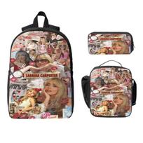 Sabrina Carpenter Kids Backpack Lunch Box Pen Bags for Boys Girls Backpacks Schoolbag Bookbag Set black