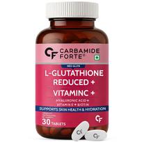 Carbamide Forte Japanese Reduced L Glutathione Tablets 500mg with Vitamin C | Glutathione Supplement with Hyaluronic Acid, Vitamin E, C, Lycopen