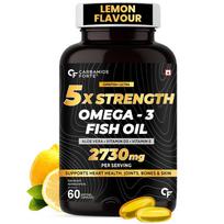 Carbamide Forte 5X Strength Omega 3 Fish Oil Capsules 2730mg | Fish Oil Omega 3 Supplement To Support Overall Health & Skin With Added Aloevera,