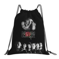 L-Linkin Hot Band Park American Rock Band Backpacks Drawstring Bundle Pocket Sports Bag Book Bags for Man Woman Students One Size gray