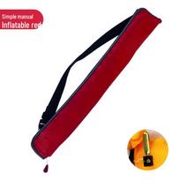 Nešiojama pripučiama gelbėjimosi liemenė su diržu juosmeniui, automatinio pripūtimo, žvejybai ir išgyvenimui One size fits all; manual orange belt red