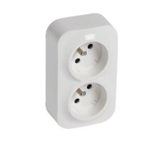 Legrand - Sieninė dviguba rozetė FORIX 250V/16A, balta