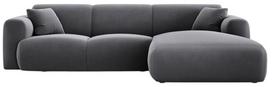 Kampinė sofa Cosmopolitan Design Nolio Velvet Casino, tamsiai pilka sp., dešininė, 170 x 260 cm x 72 cm